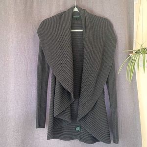 Ralph Lauren grey waterfall cardigan